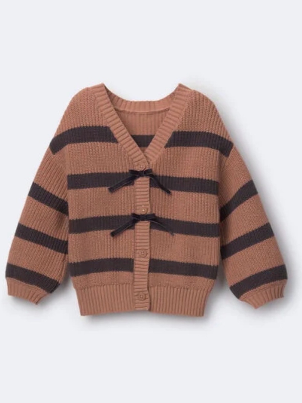 5T Carters Striped Knit Cardigan Bow Details - Brown & Black